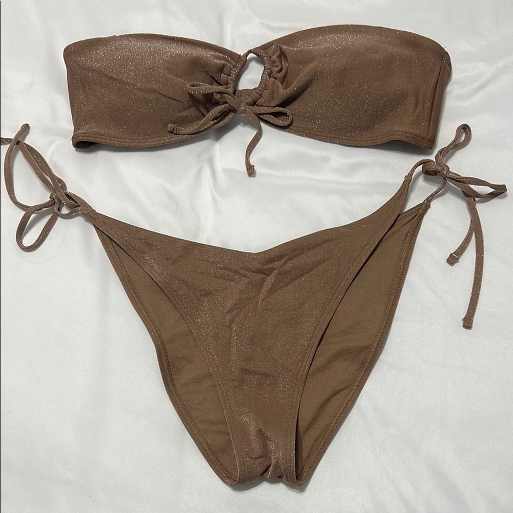 Abercrombie & Fitch Brown Shimmer Bikini Set - Medium